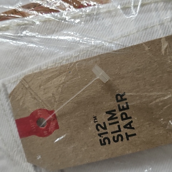New In Plastic LEVI'S White Distressed 512 Slim Taper Fit Warp Stretch 40 X 30 - Picture 6 of 12